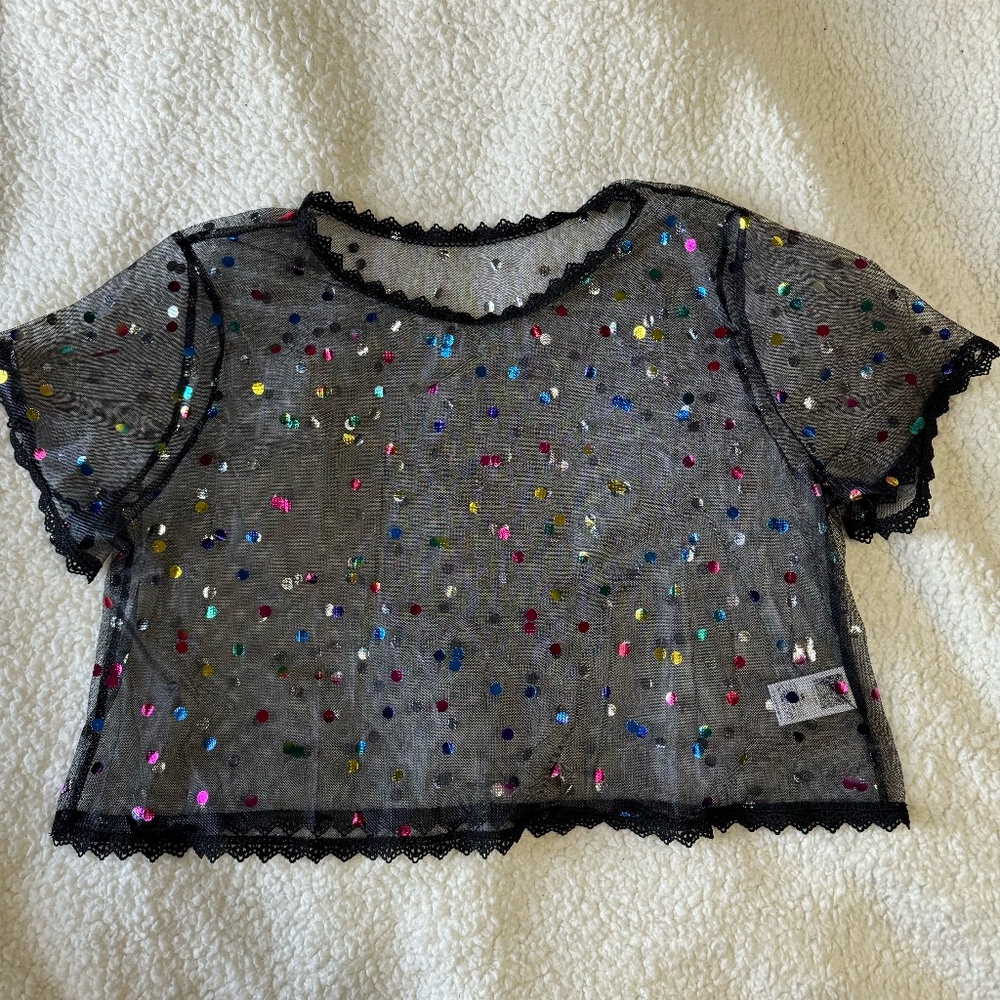 Sequin Mesh Top